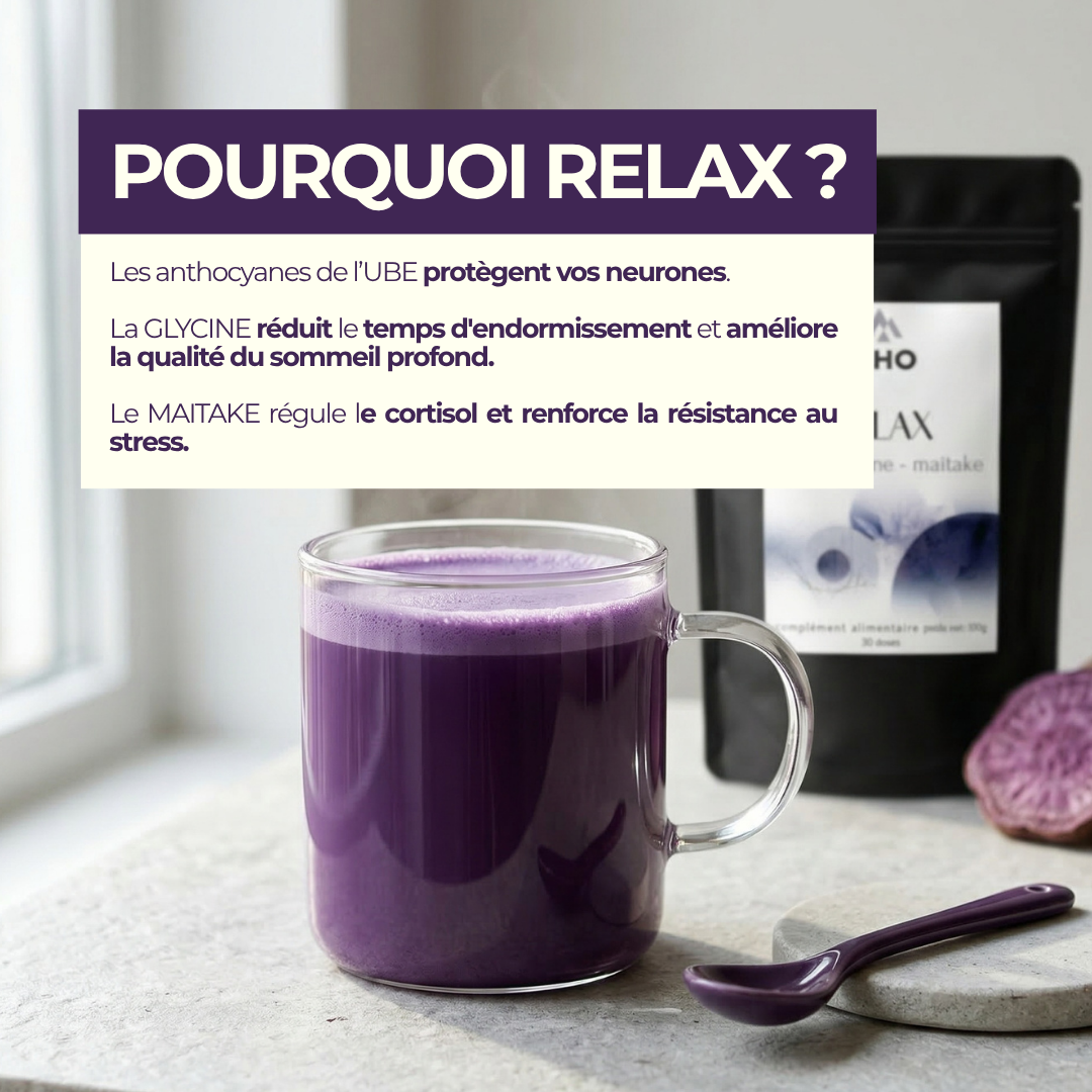 Relax | Boisson Fonctionnelle Ube Glycine Maitake - Sommeil & Relaxation