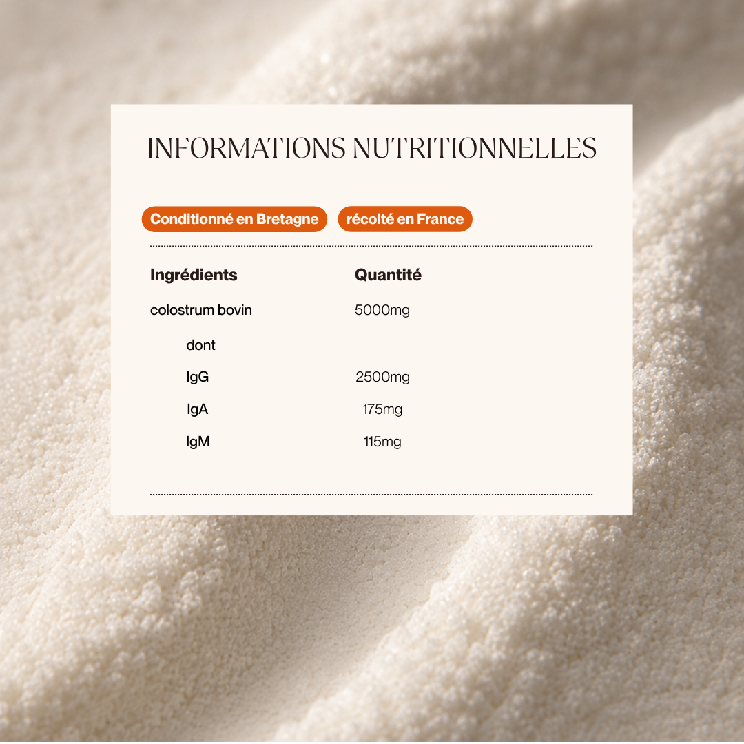 Colostrum bovin français