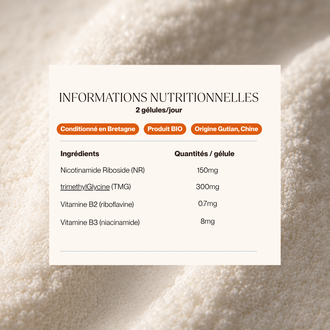 NAD+ | Énergie Cellulaire & Longévité | 60 gélules