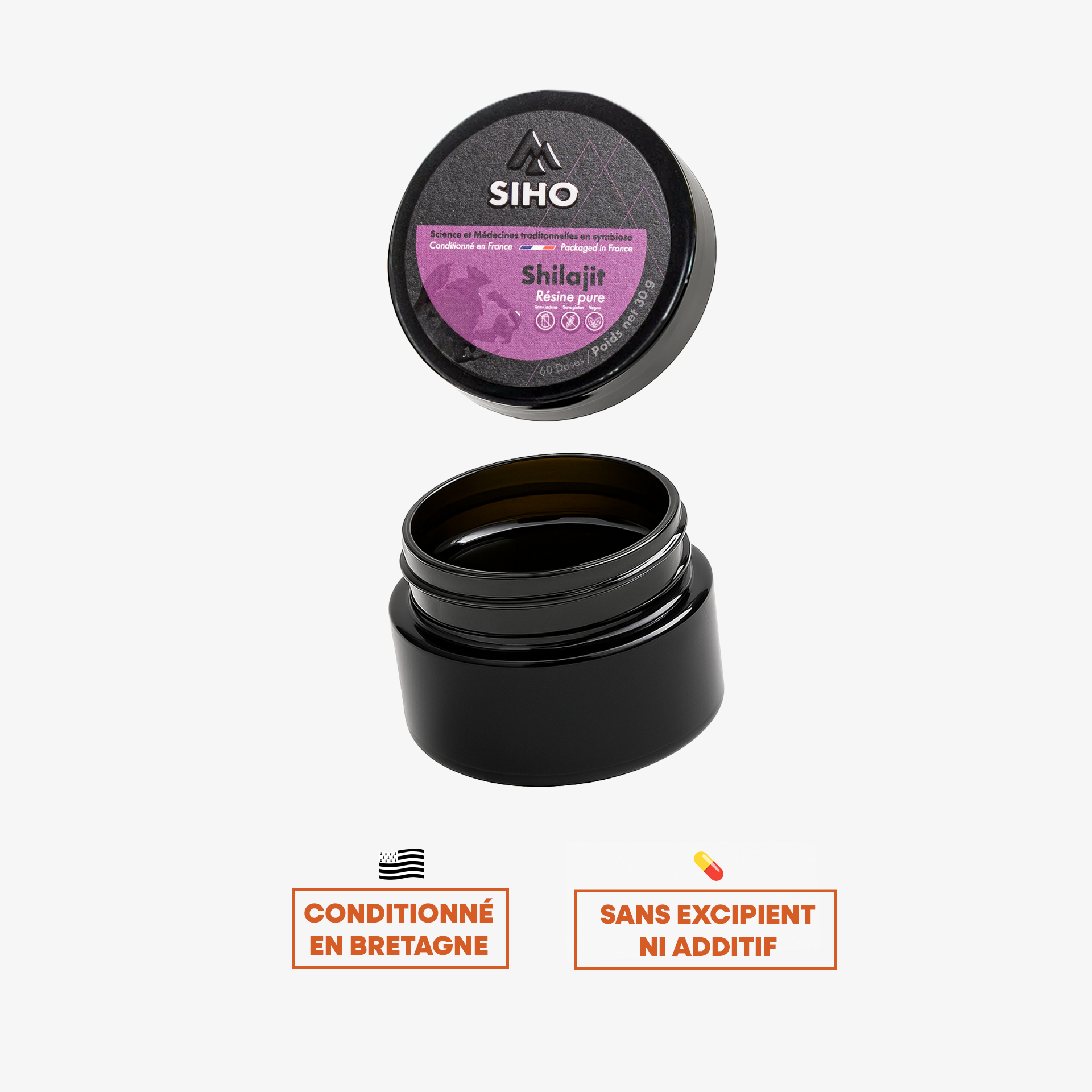 Résine de Shilajit : Pure 100% | 79% d'acide fulvique