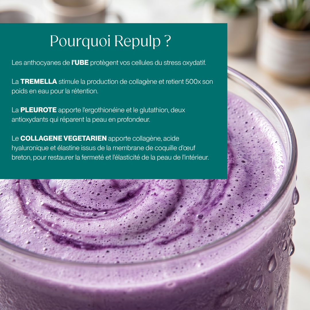 Repulp  | Boisson Fonctionnelle Ube Pleurote Tremella - Peau Fermeté Teint