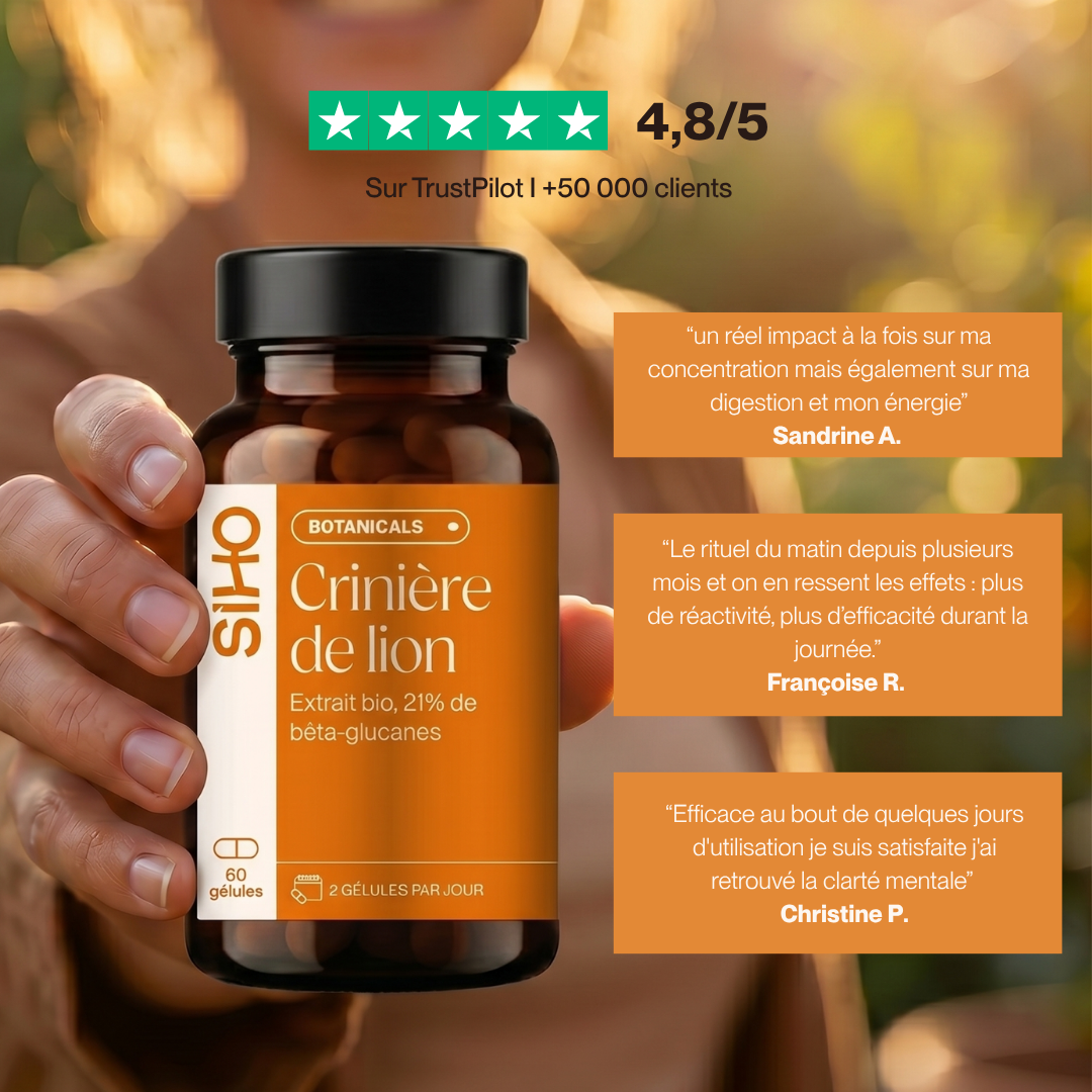 Hericium / Crinière de lion, extrait bio - 60 gélules - 1 mois