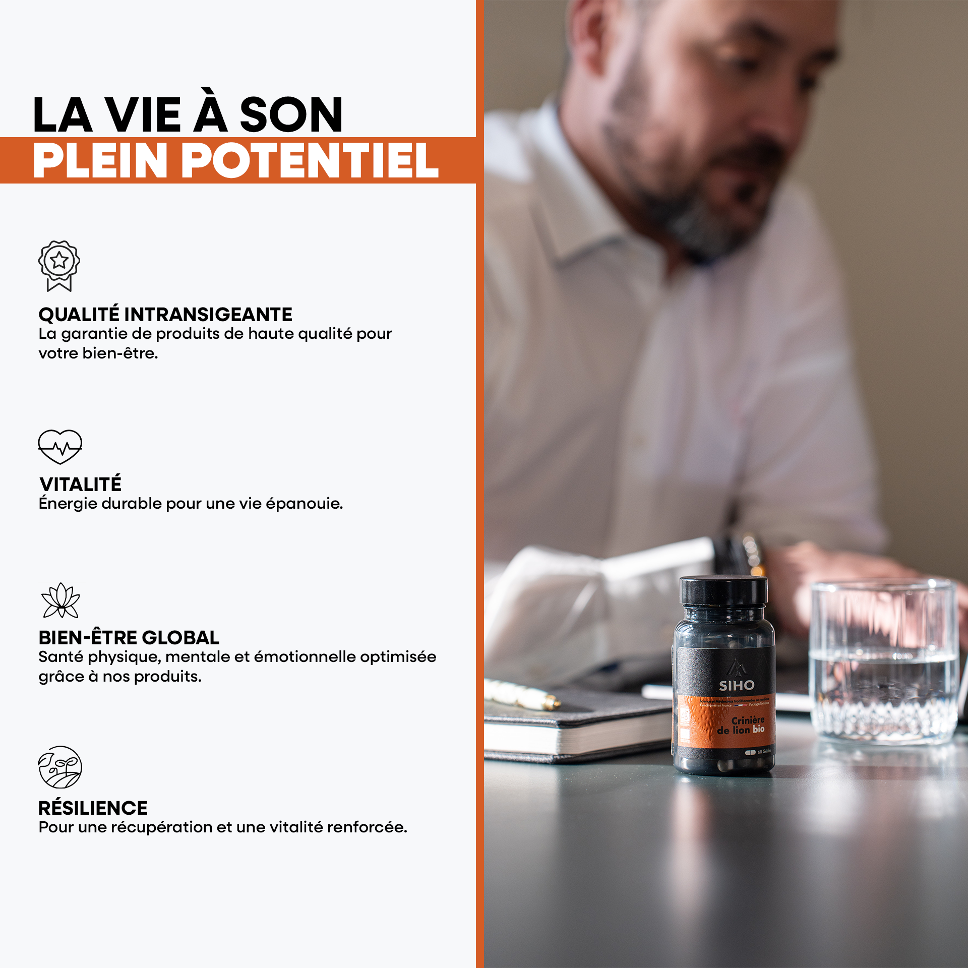 Hericium / Crinière de lion, extrait bio - 60 gélules - 1 mois