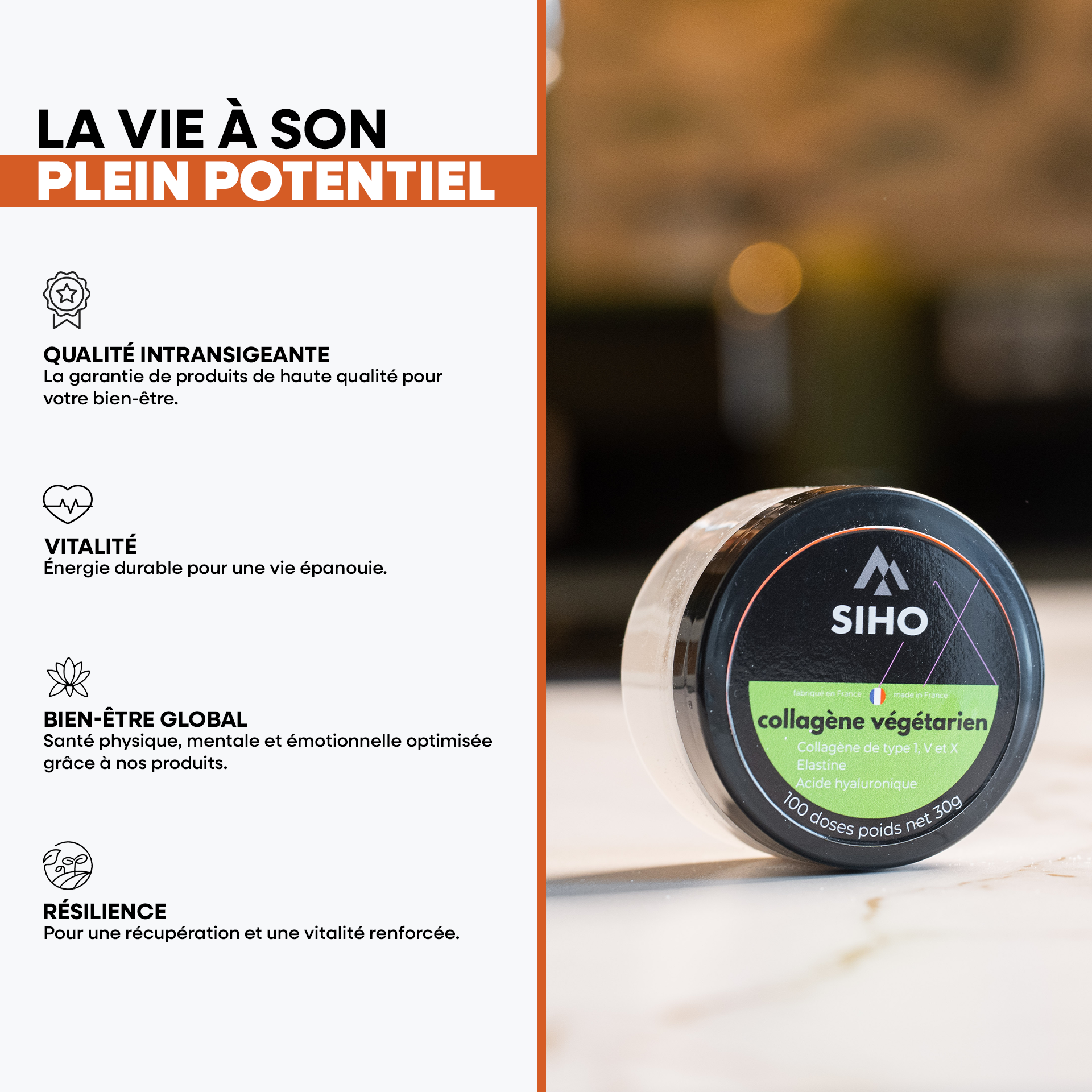 Collagène Végétarien Novolife - Révolutionnaire pour des  Articulations Saines