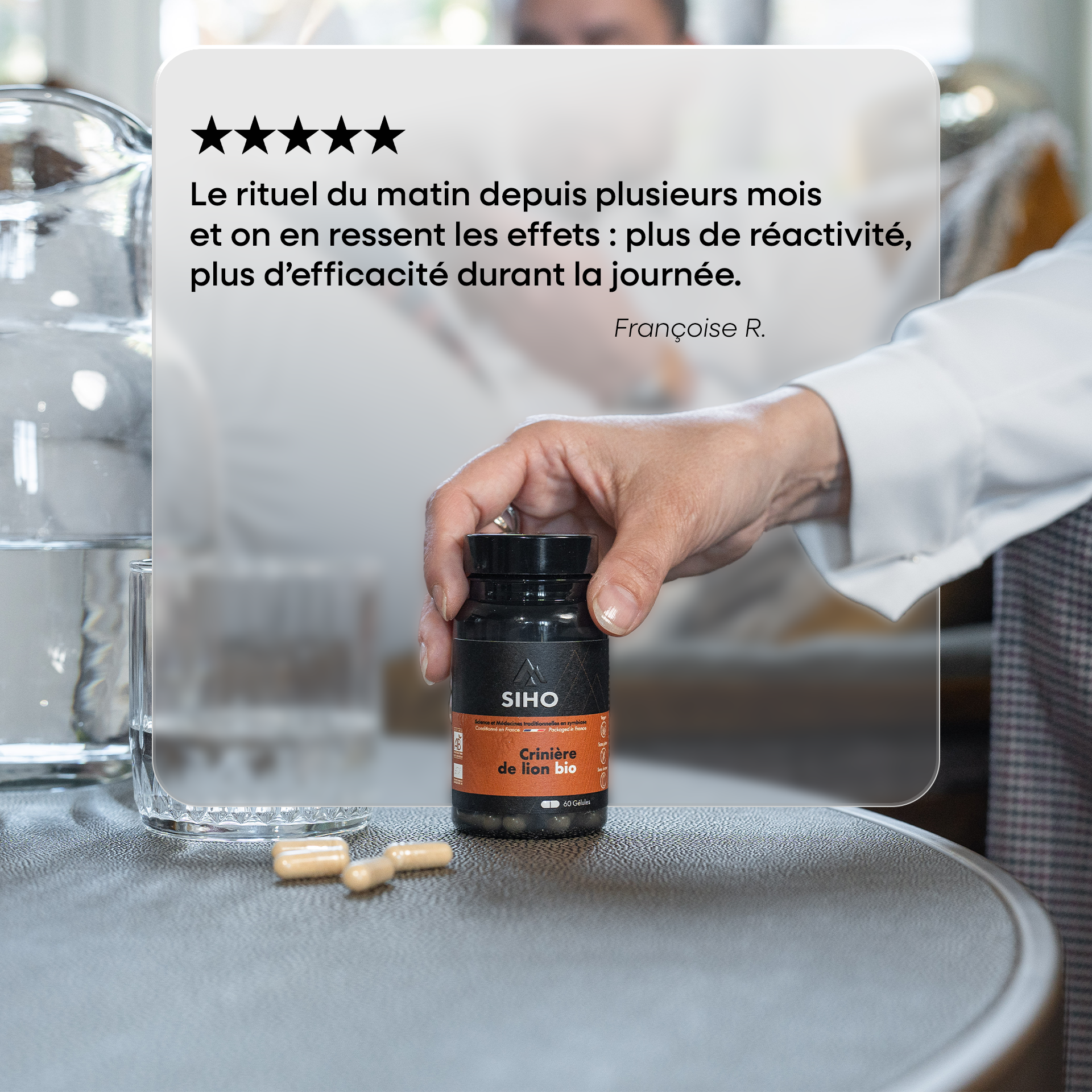 Hericium / Crinière de lion, extrait bio - 60 gélules - 1 mois