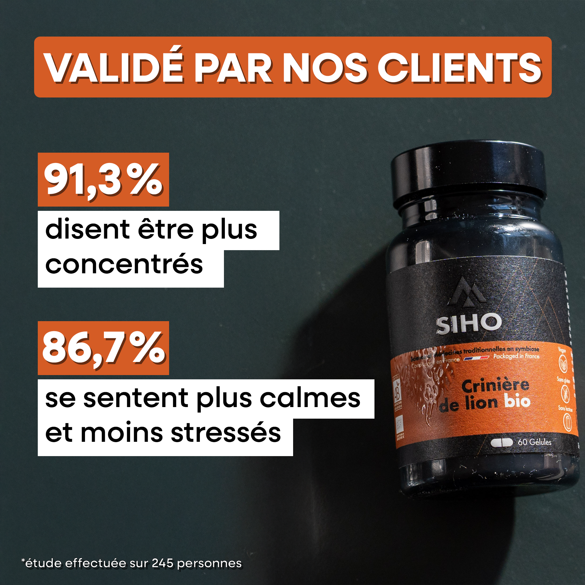 Hericium / Crinière de lion, extrait bio - 60 gélules - 1 mois
