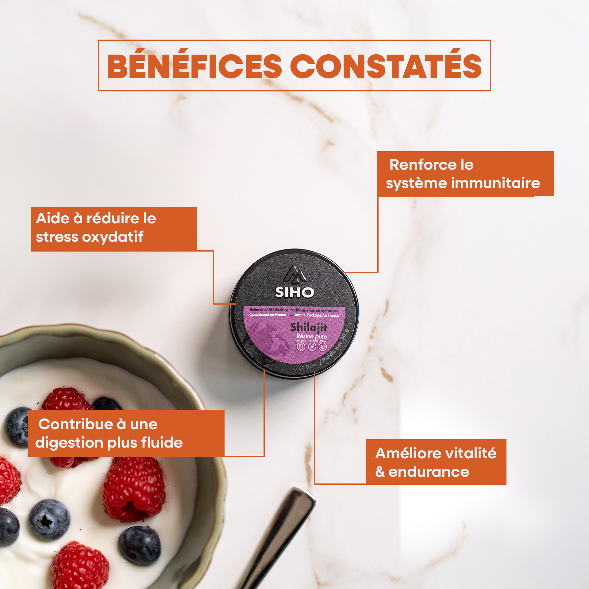 Résine de Shilajit : Pure 100% | SIHO