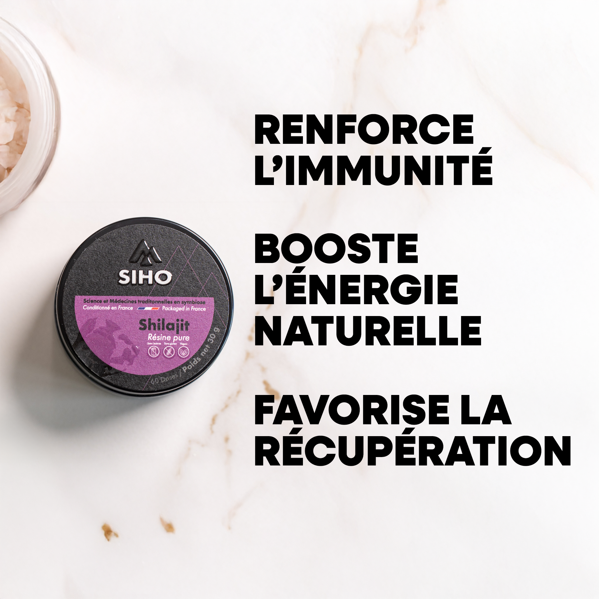 Résine de Shilajit : Pure 100% | SIHO