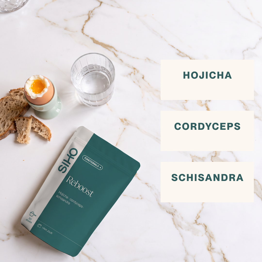 Reboost | Boisson fonctionnelle hojicha, cordyceps, schisandra – 30 doses – poudre